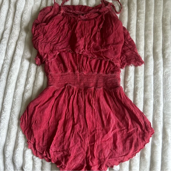 NWOT RipCurl Womens Small Flowy Coral Romper - Picture 6 of 7